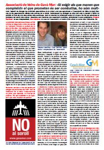Entrevista a la Presidenta (Elisabet Martnez) y al vice-presidente (lex Snchez) de la AVV de Gav Mar publicada en el nmero 75 de la publicacin L'ERAMPRUNY (Noviembre 2009)